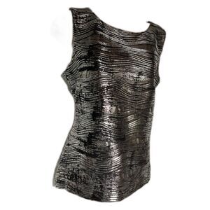 Calvin Klein M black and silver lame' tank top